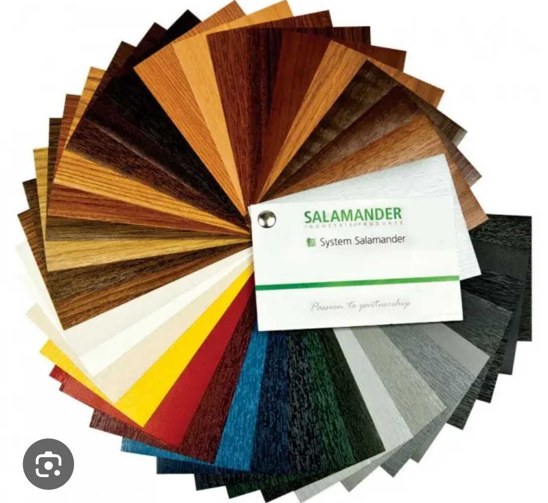 Campionario di finiture e colori dei profili in PVC Salamander